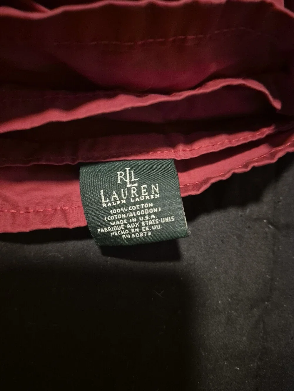 Lauren Ralph Lauren King Sheet Set Red 100% Cotton Made USA 4 Piece Vintage